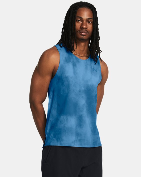 เสื้อกล้ามพิมพ์ลาย UA Launch Elite สำหรับผู้ชาย in Blue image number 0